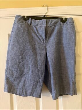 Talbots Chambray Bermuda Shorts - Light Blue